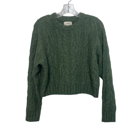 Universal Thread Cable Knit Sweater Womens XS Green Warm Winter Fall - Picture 2 of 7